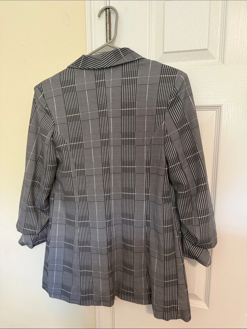 Boom Boom Jeans Gray Plaid Open-Front Blazer Jacket